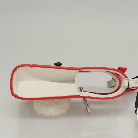 FENDI Bunny Mark Jacobs Collaboration Bag Leather White Red Silver Auth BD1711AM - Picture 6 of 16